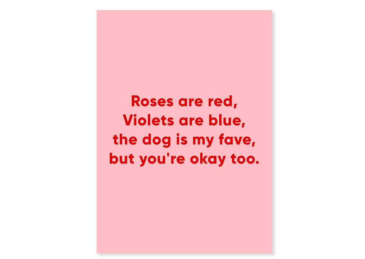 Ansichtkaart "ROSES ARE RED" roze | Lieblingspfote