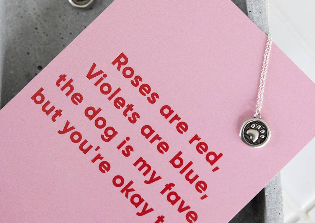 Ansichtkaart "ROSES ARE RED" roze | Lieblingspfote