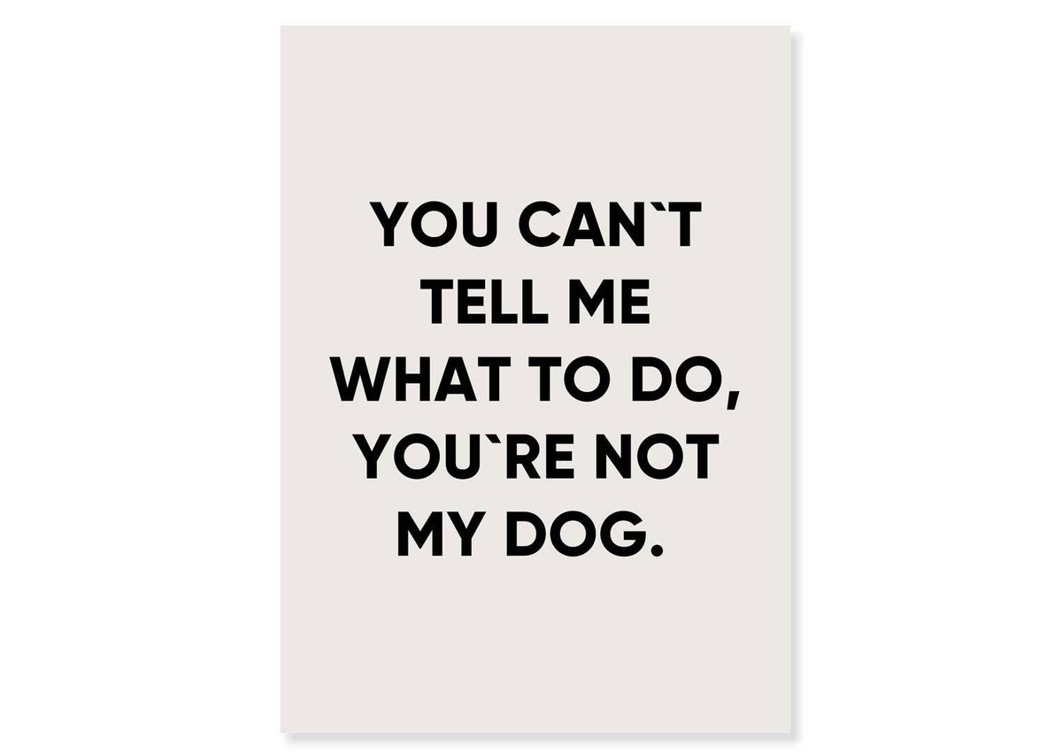 Ansichtkaart "YOU CAN'T TELL ME" wit | Lieblingspfote