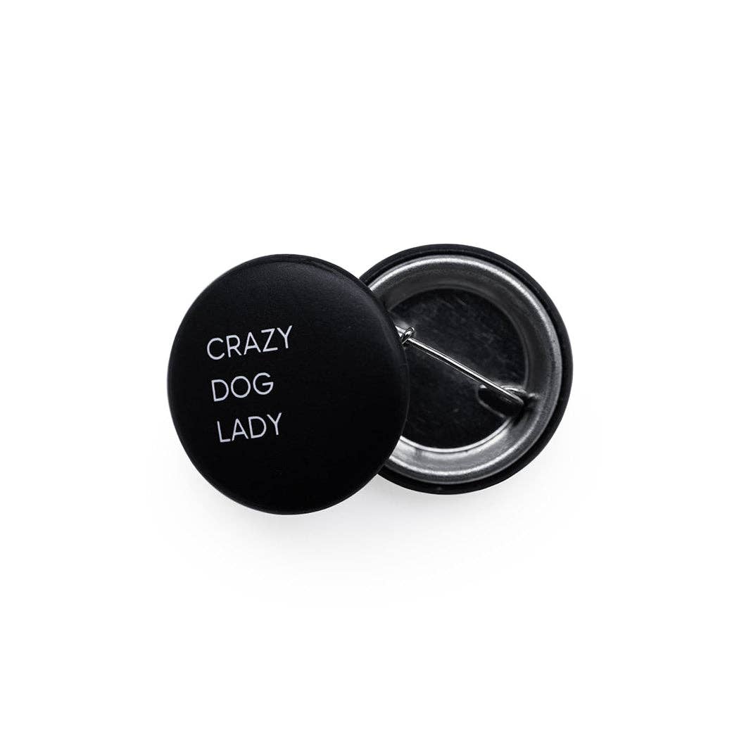 Button "CRAZY DOG LADY" zwart | Lieblingspfote