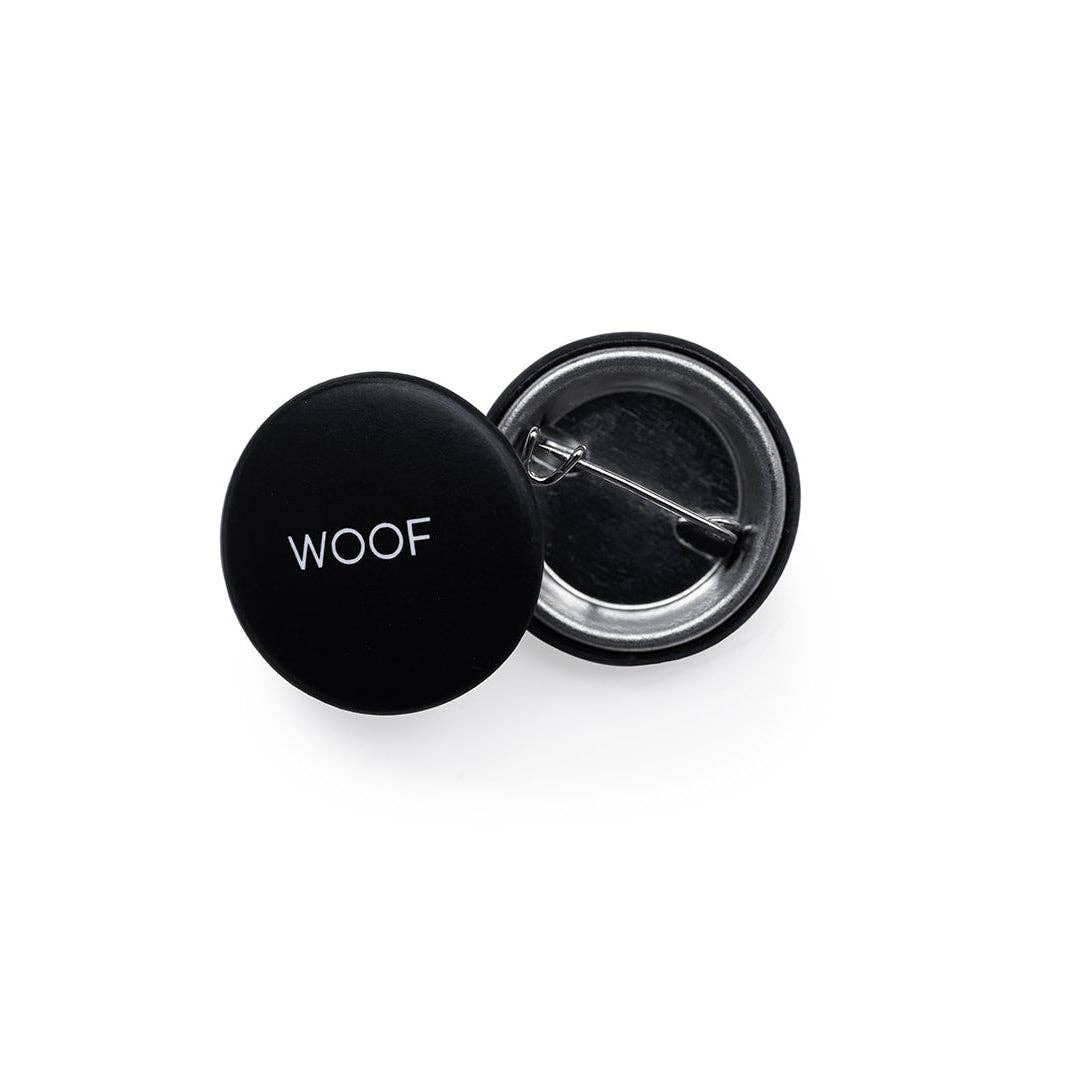 Button "WOOF" zwart | Lieblingspfote