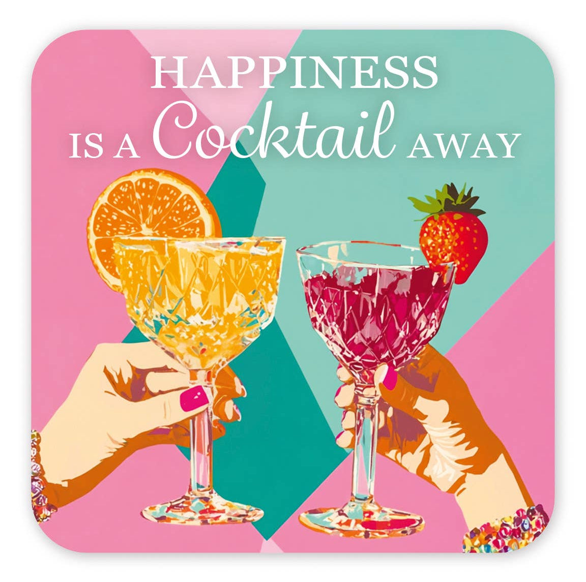 Onderzetter "Happiness is a Cocktail Away" | Artige