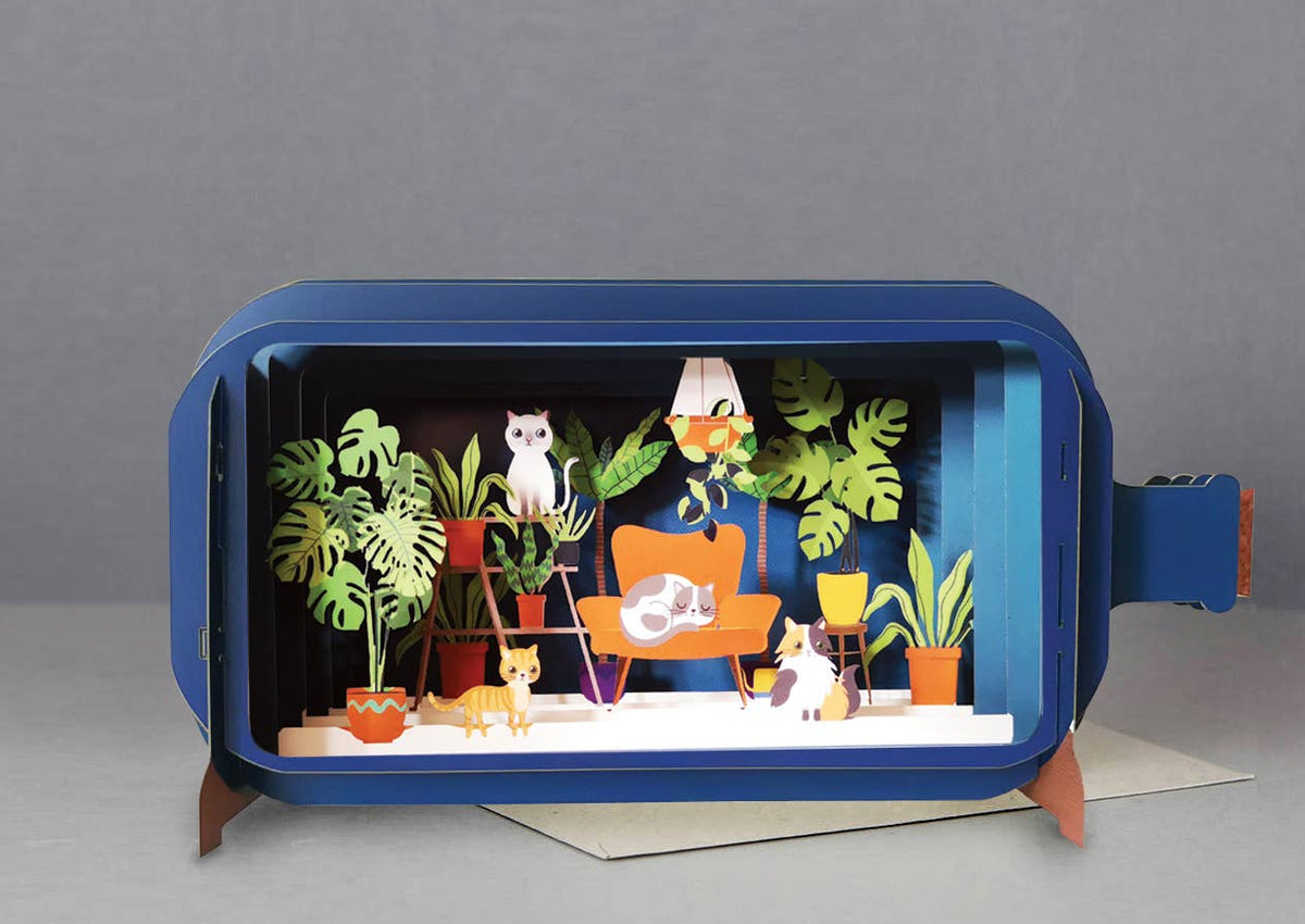 Pop-Up Kaart "Katten en Planten" | Alljoy Design