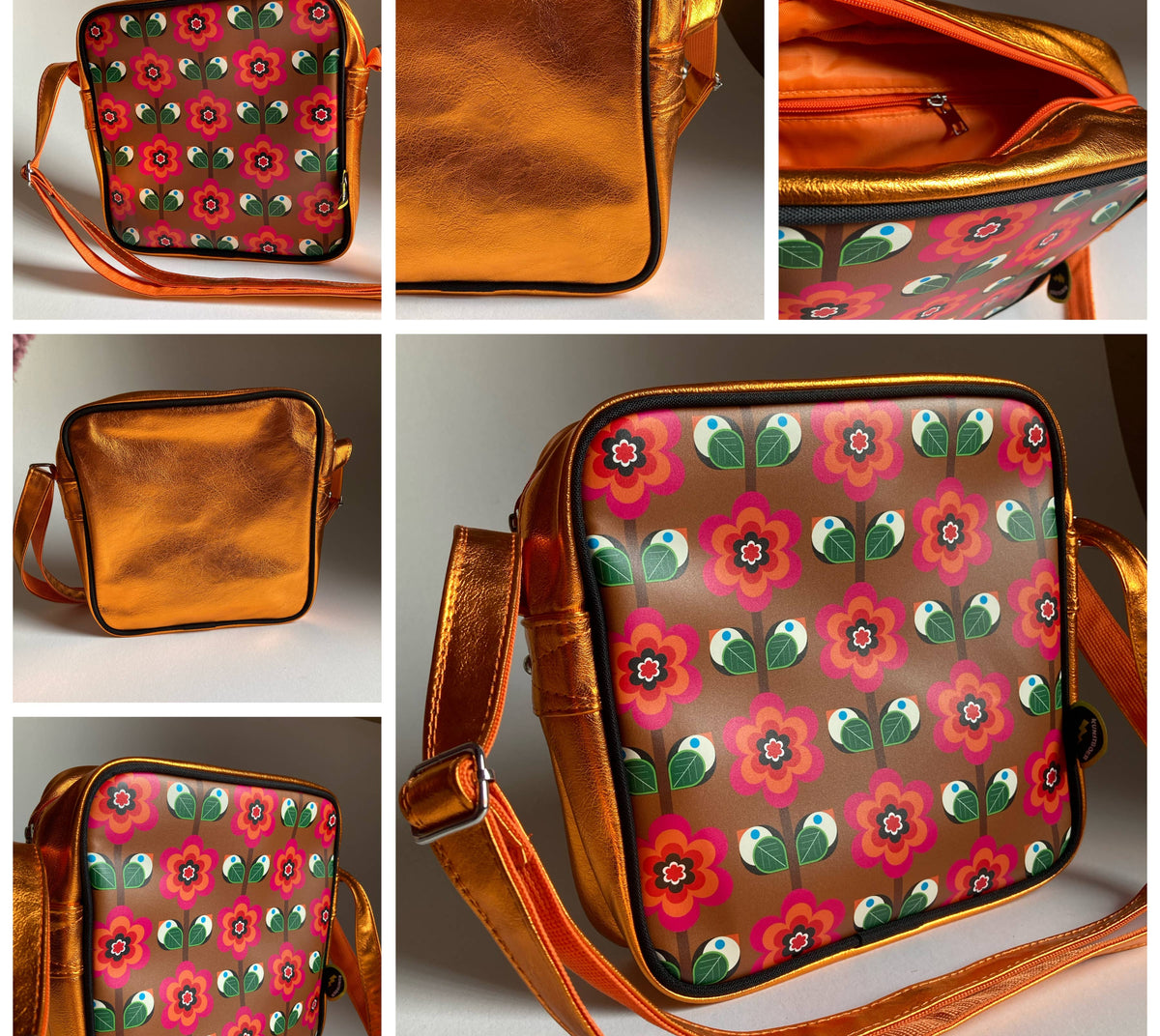 Schoudertas "Retro Bloemen" | Kunstboer