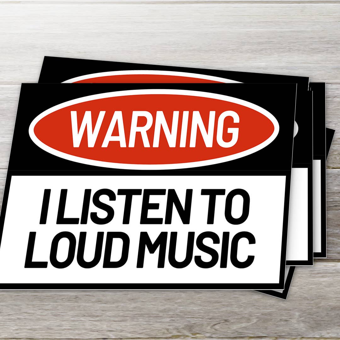 Sticker "Warning – I Listen to Loud Music" | Ozark Sticker Company