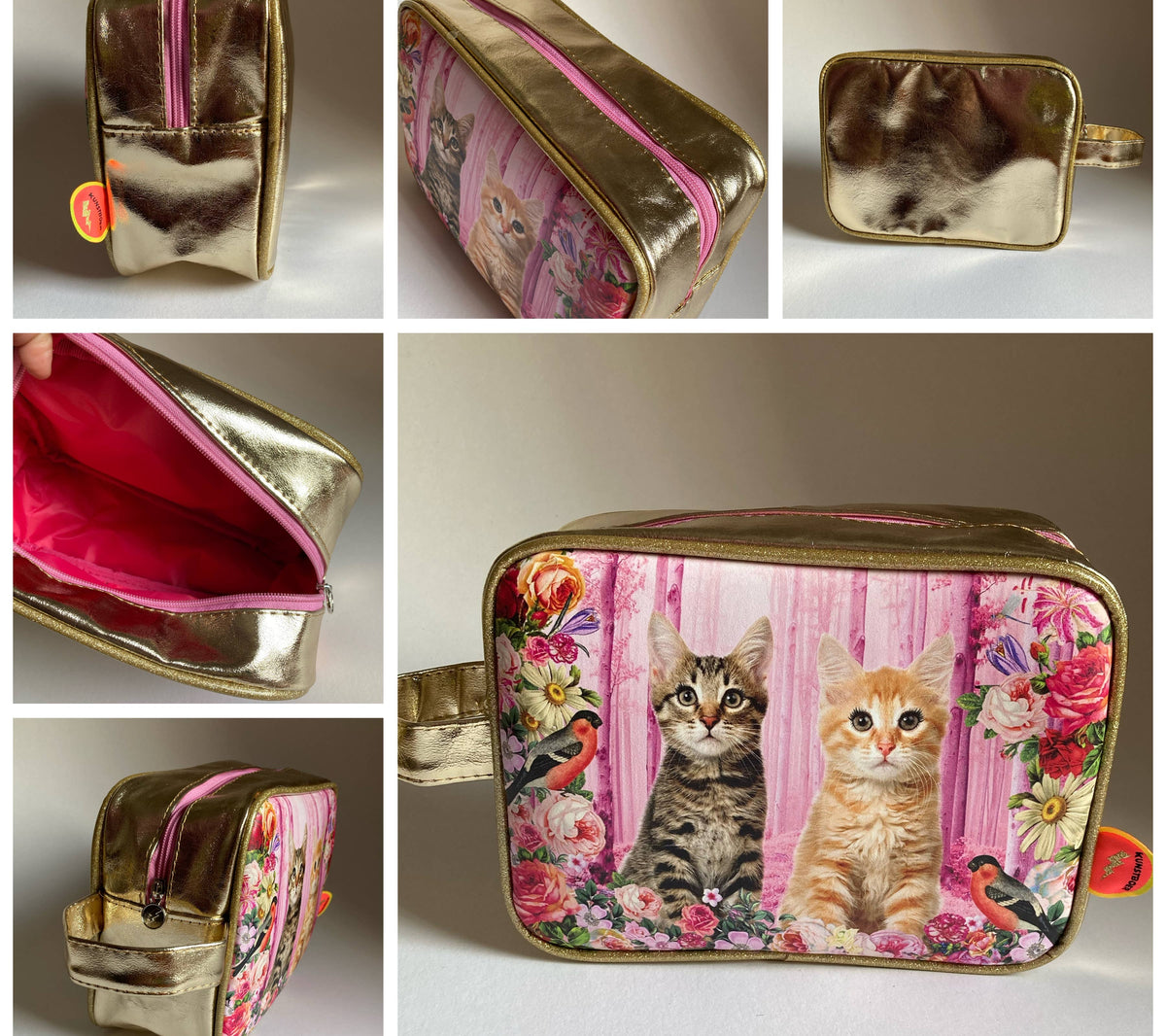 Toilettas "Kattenfeest Roze" | Kunstboer