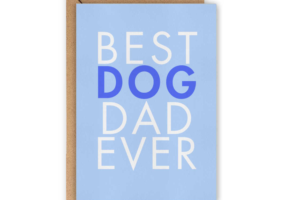 Wenskaart "Best Dog Dad Ever" | Lollypopartstudio
