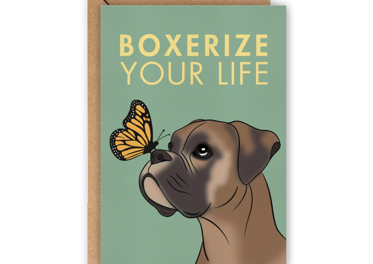 Wenskaart "Boxerize Your Life" | Lollypopartstudio