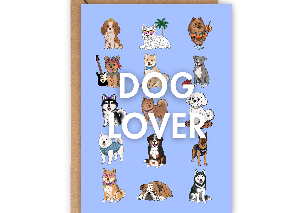 Wenskaart "Dog Lover" | Lollypopartstudio