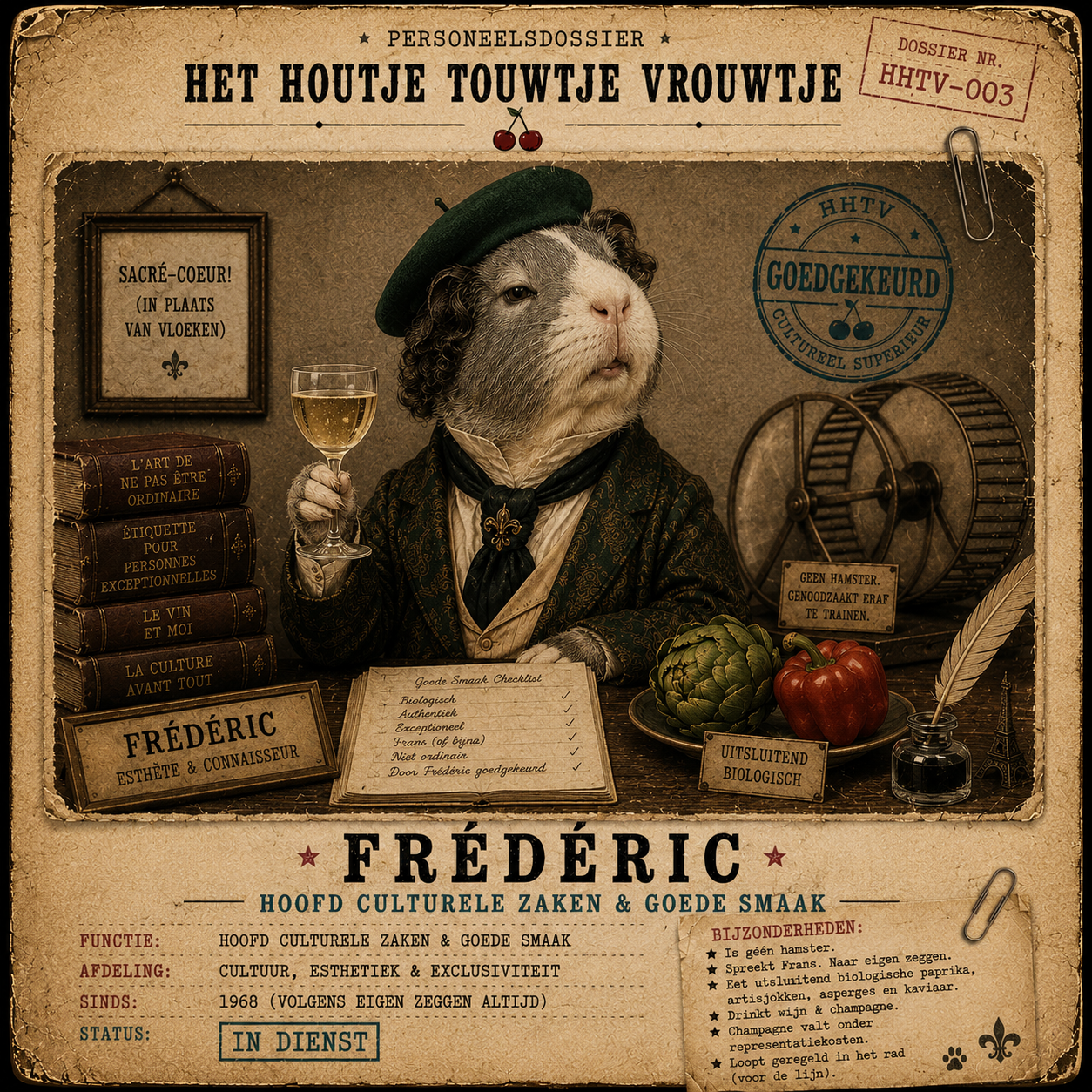 Frédéric, hoofd culturele zaken en goede smaak bij Het Houtje Touwtje Vrouwtje
