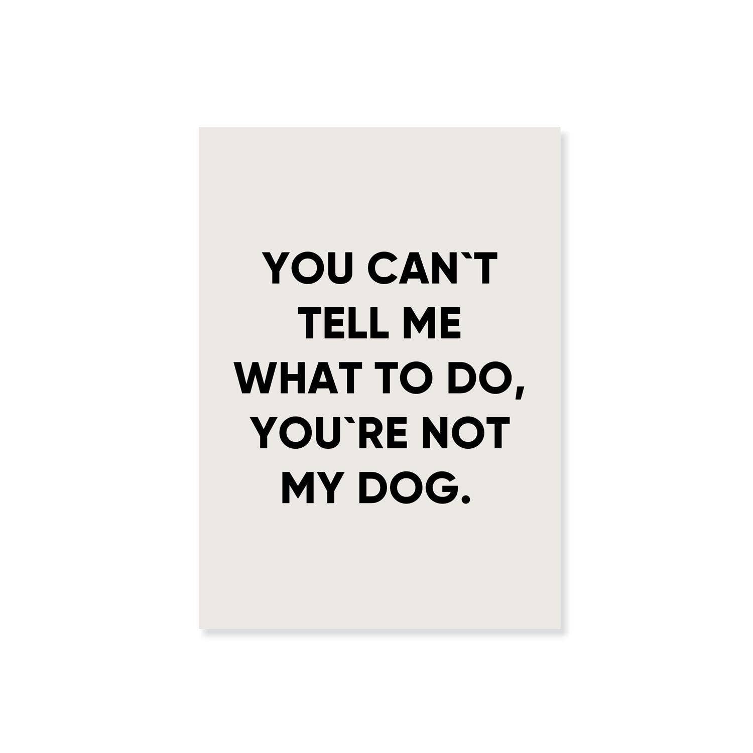 Ansichtkaart "YOU CAN'T TELL ME" wit | Lieblingspfote