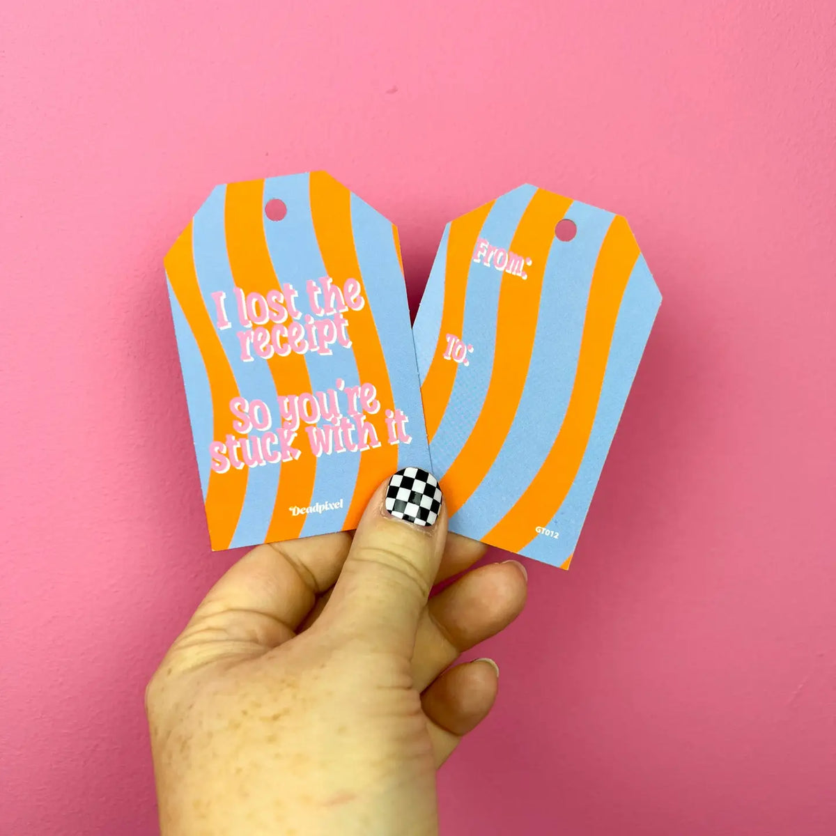 Cadeaulabel “I lost the receipt. So you're stuck with it” | Deadpixel