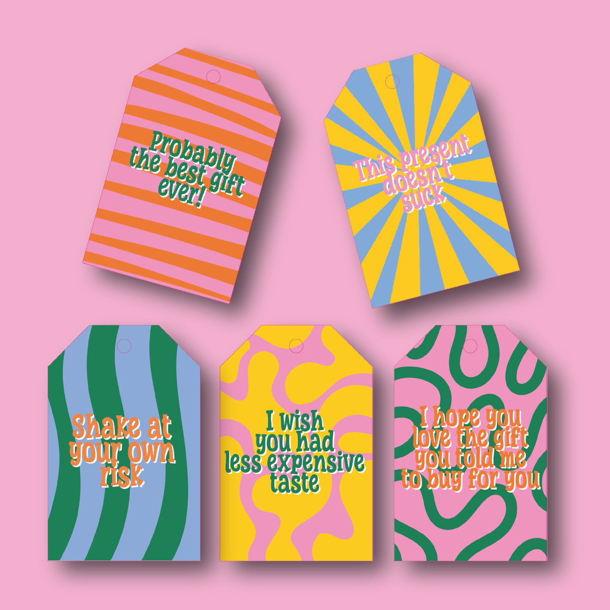 Cadeaulabelset "Totally Honest Gift Tags 1" | Deadpixel