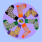 Geruite sokken – Oranje/Blauw