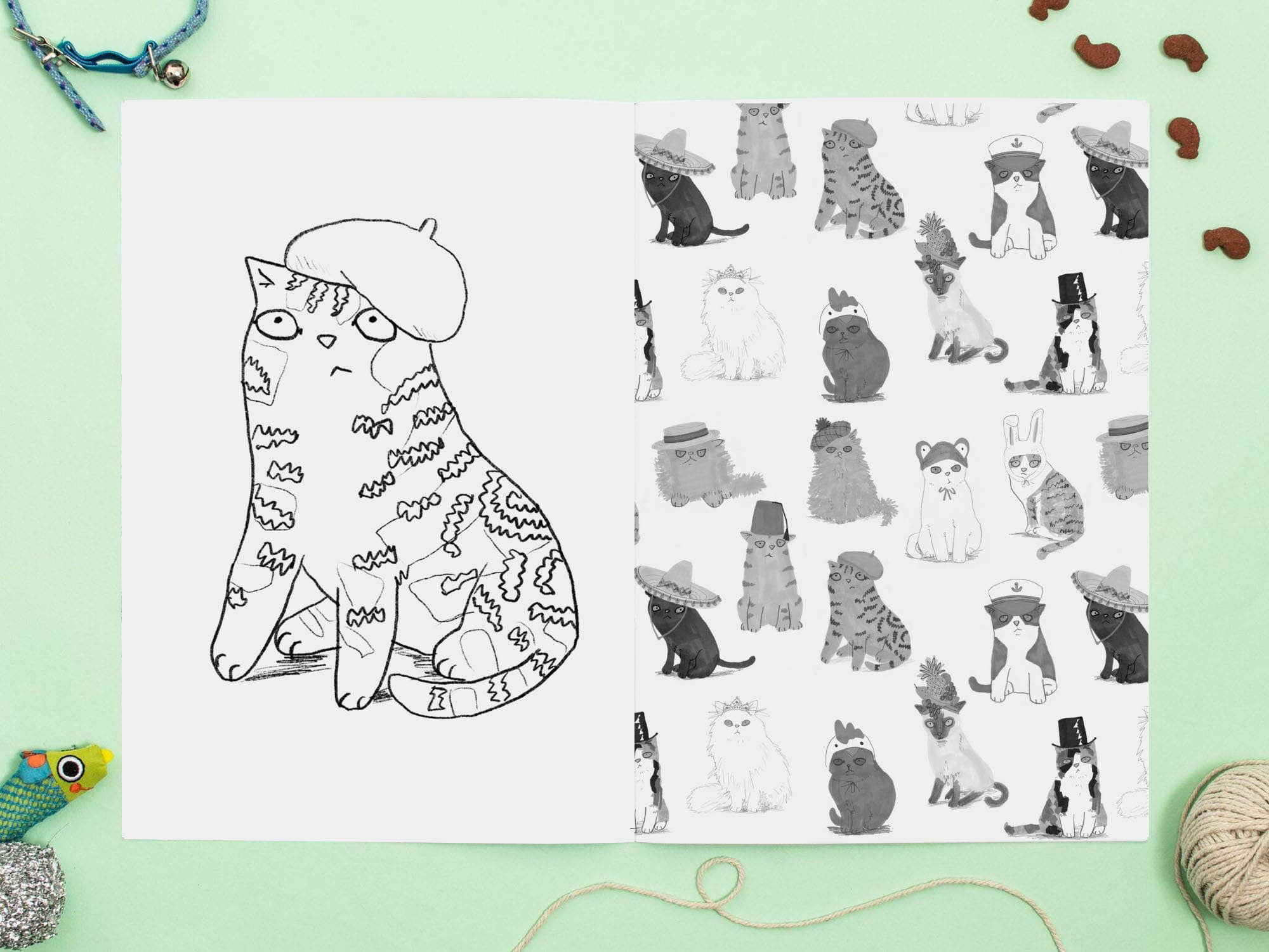 Kleurboek "Cats in Hats" | Jo Clark Design