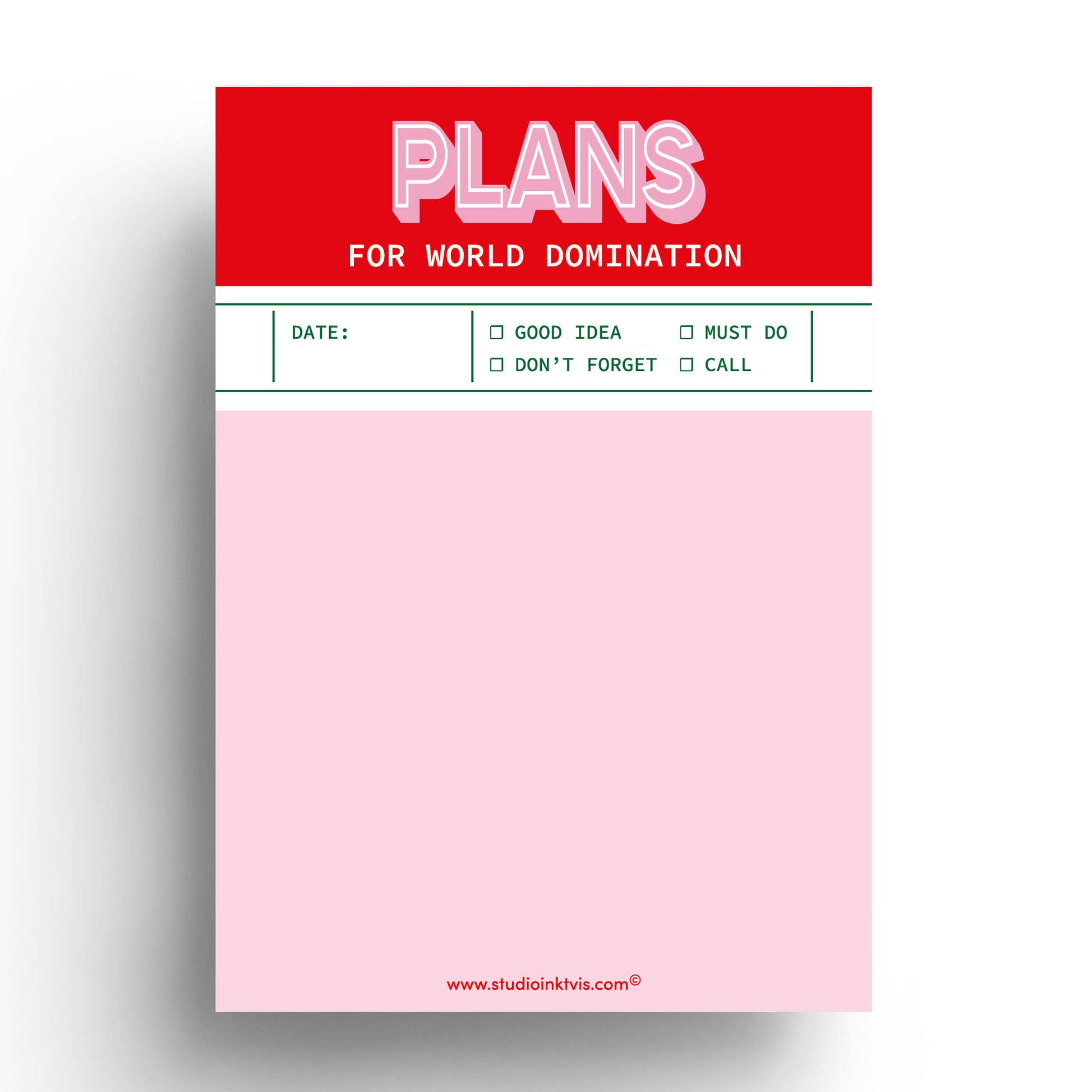 Memoblok "Plans for World Domination" | Studio Inktvis