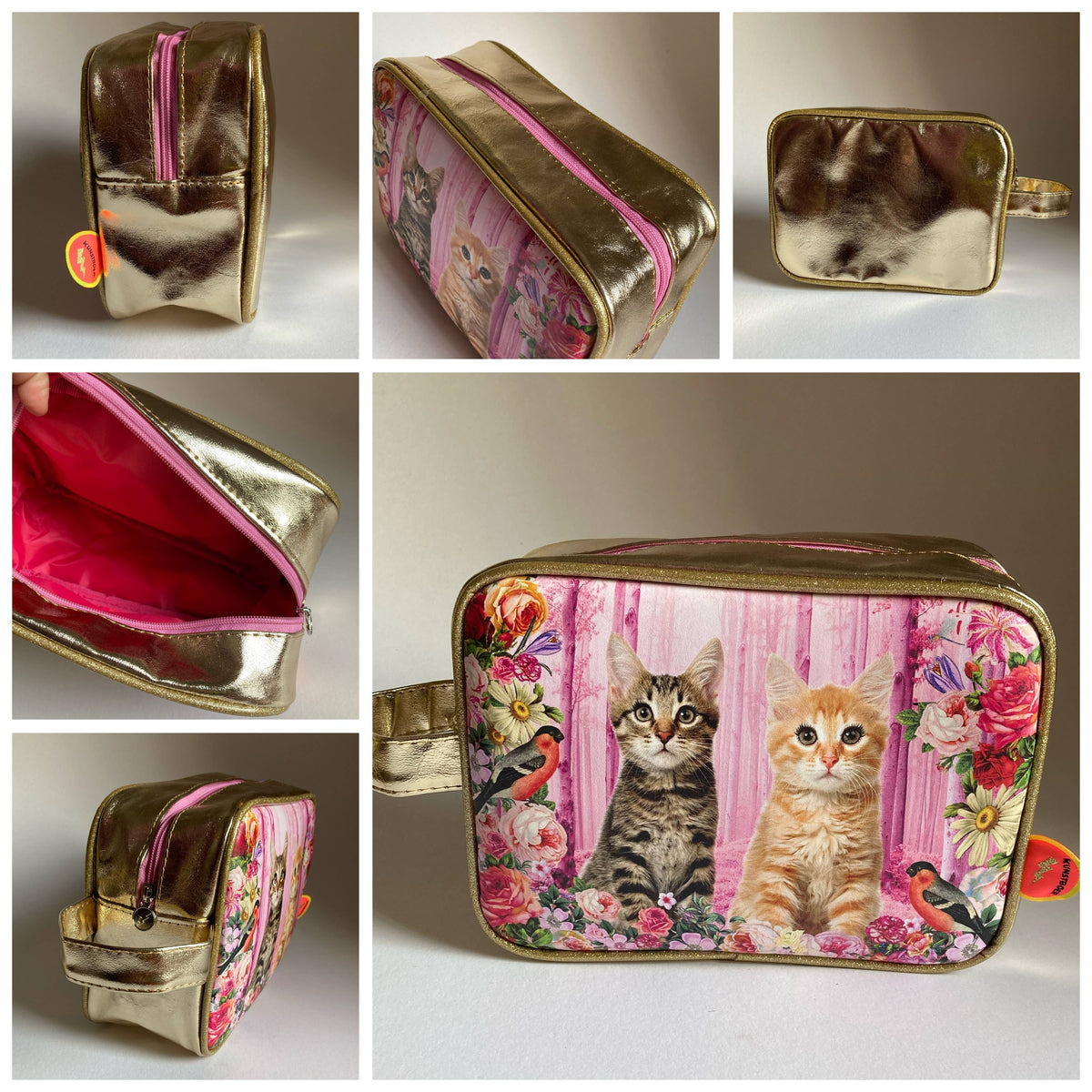Toilettas "Kattenfeest Roze" | Kunstboer