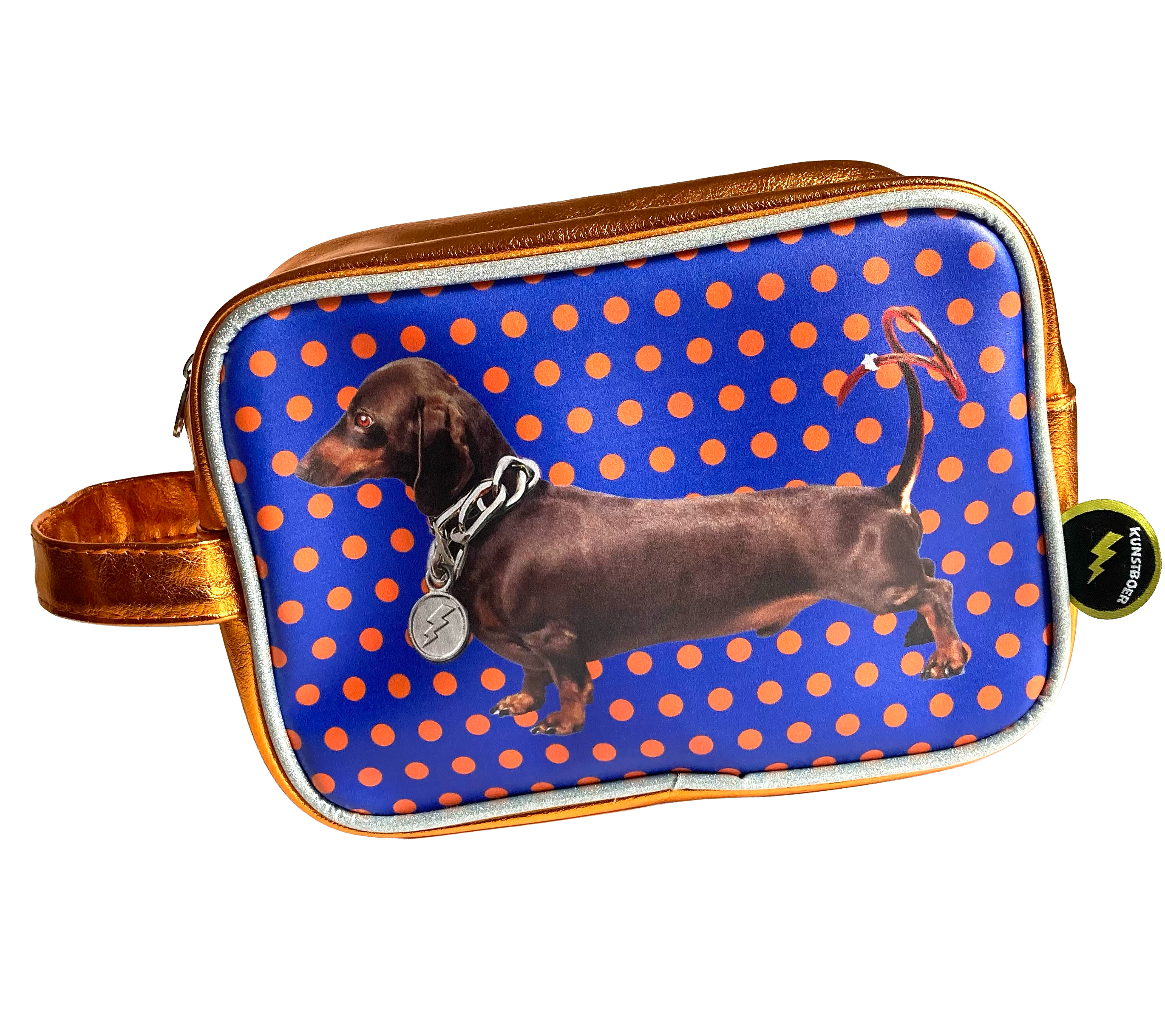 Toilettas "Teckel met Polkadots" | Kunstboer