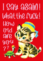 Verjaardagskaart "WTF How Old Are You?" | Studio Inktvis