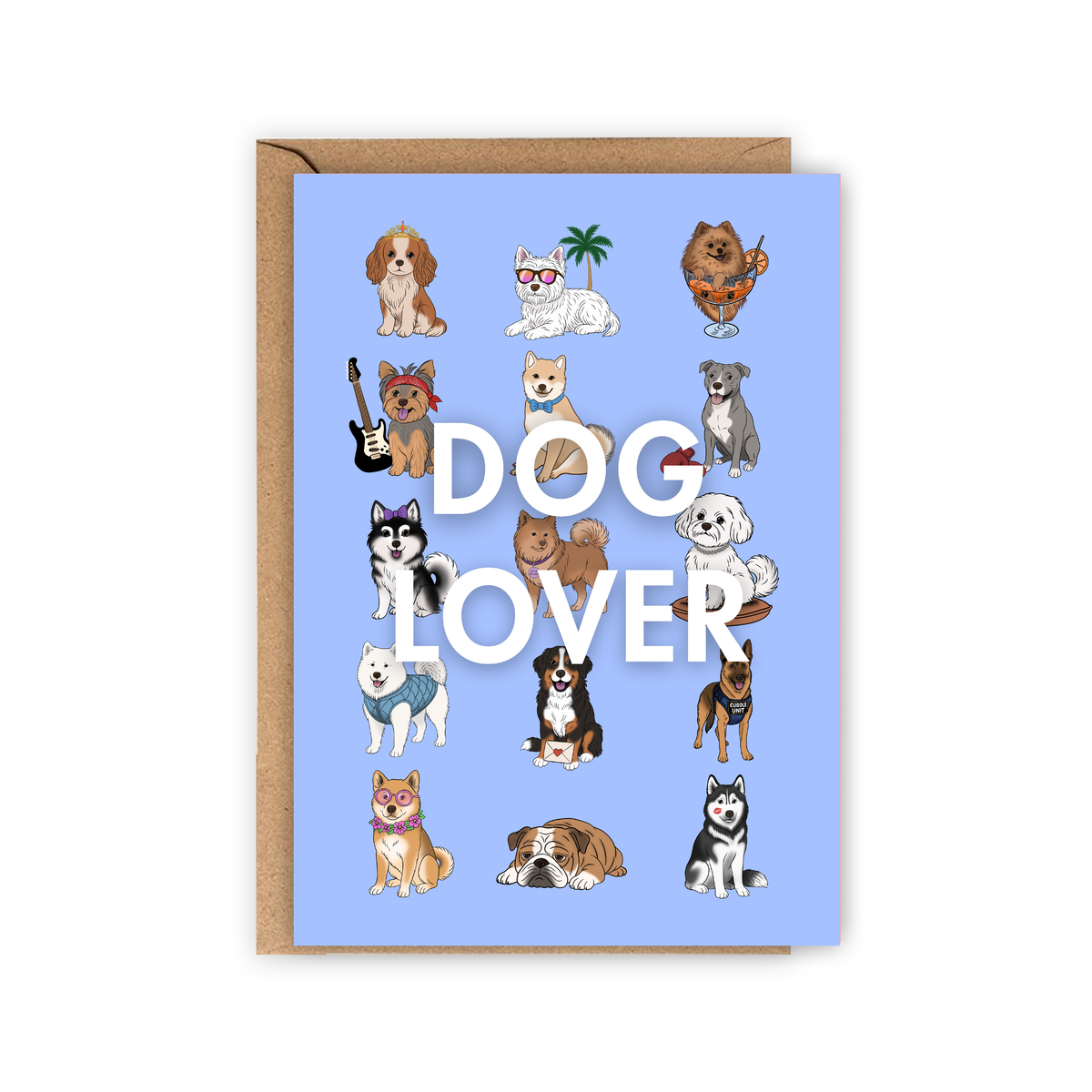 Wenskaart "Dog Lover" | Lollypopartstudio
