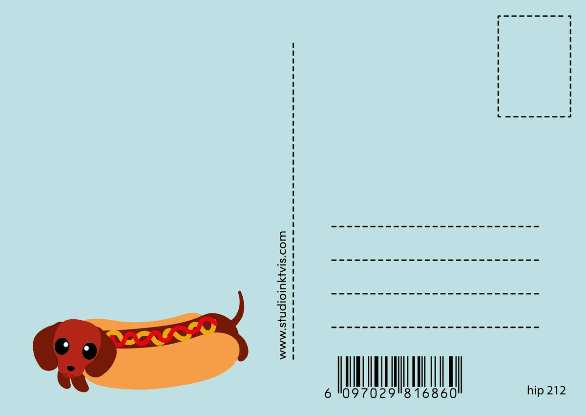 Wenskaart "Hot Dog, You Are Awesome!" | Studio Inktvis